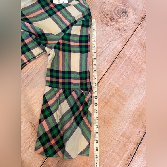 Women’s  Flannel Pullover Top Plaid  Small J. Crew  Bell Sleeve Size 4 blouse - Picture 5 of 5